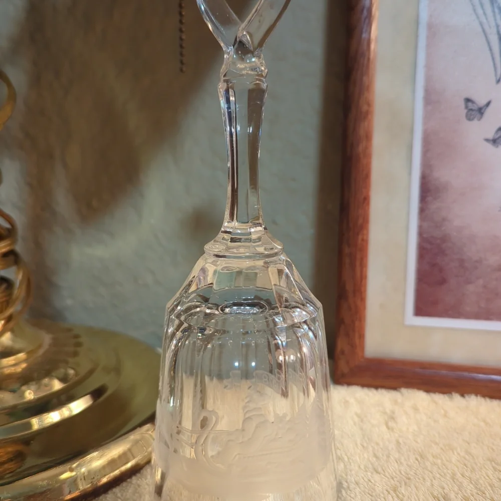 Vintage ✓1978✓ Holiday Full Crystal Candle Snuffer Santa Sleigh Marked 1978